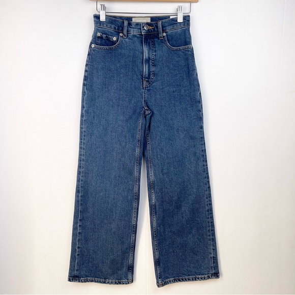 EVERLANE The Way High Wide Leg Flare Organic Cotton 23 - Picture 1 of 9